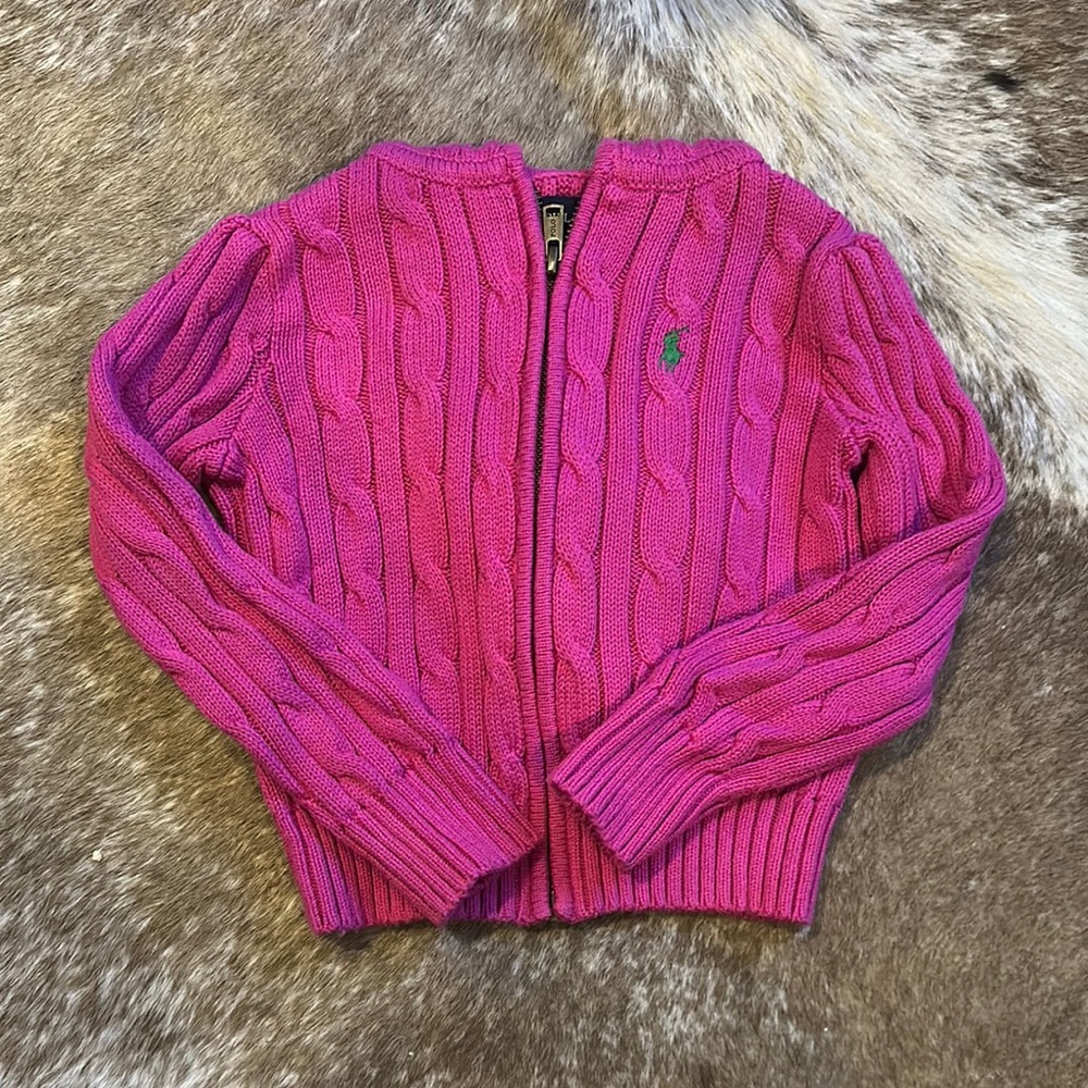 Ralph Lauren Mini-Cable Cotton Full-Zip Hoodie